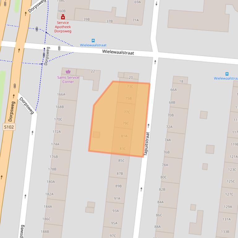 Kaart van postcodegebied 3083WJ.