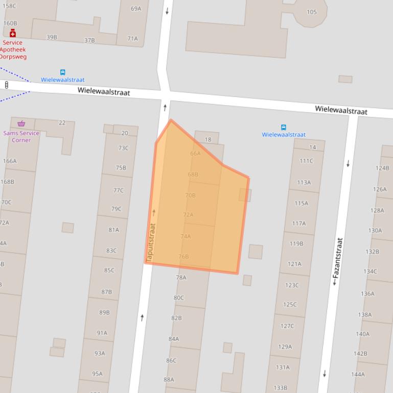 Kaart van postcodegebied 3083WT.