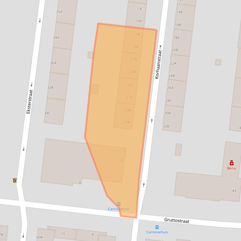 Kaart van postcodegebied 3083XE.