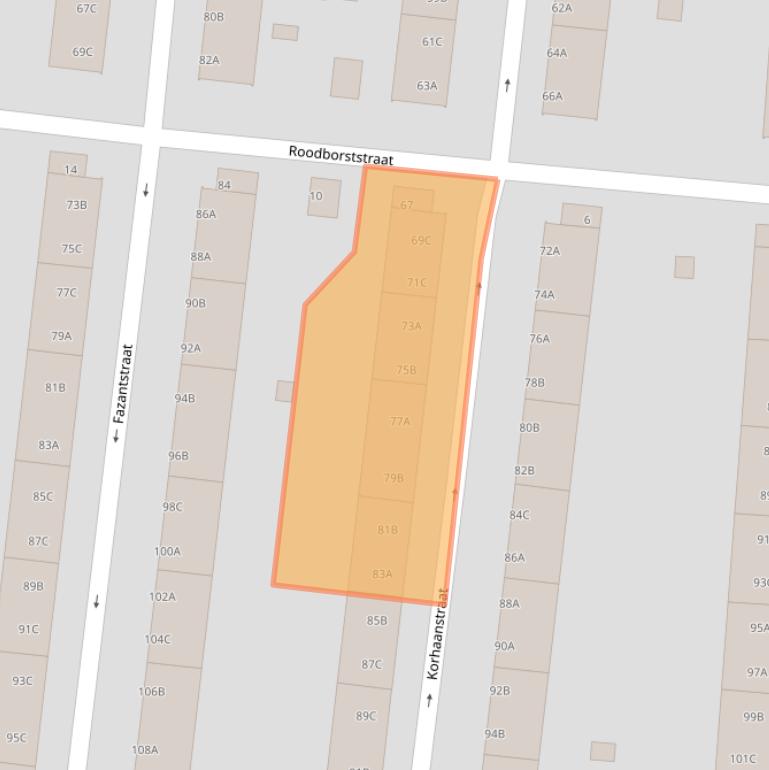 Kaart van postcodegebied 3083XJ.