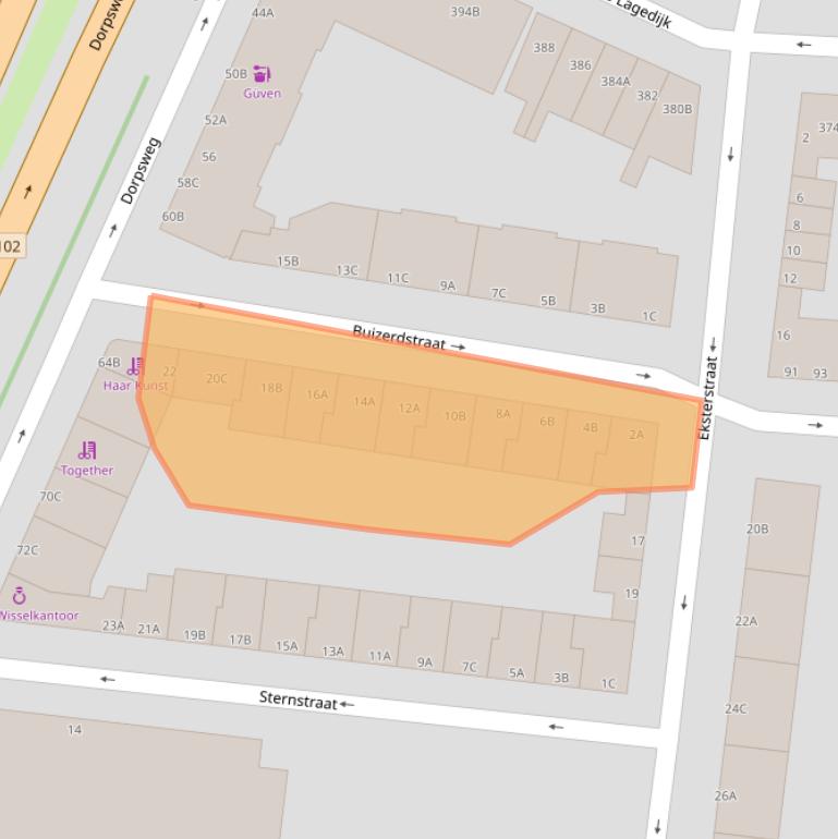 Kaart van postcodegebied 3083ZB.