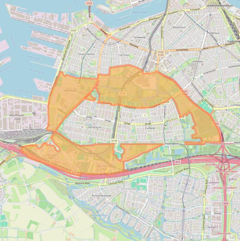 Kaart van postcodegebied 3084.
