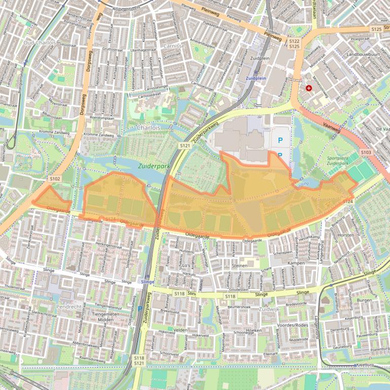 Kaart van postcodegebied 3084AA.