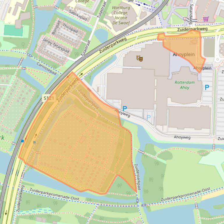 Kaart van postcodegebied 3084BB.