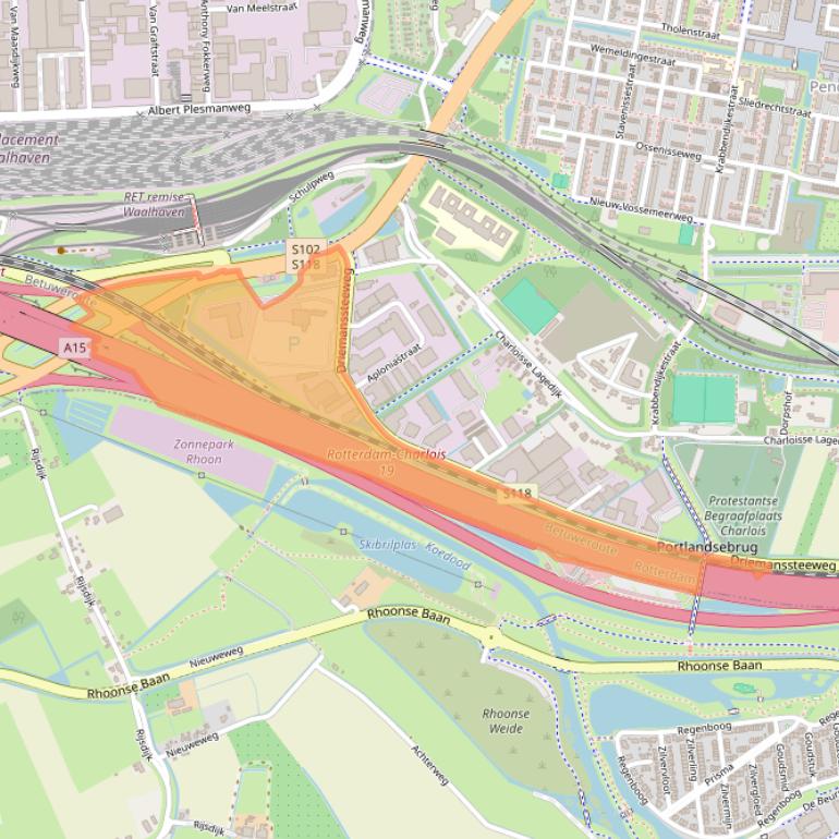 Kaart van postcodegebied 3084CA.