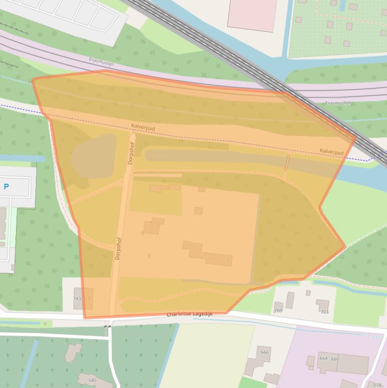Kaart van postcodegebied 3084LK.