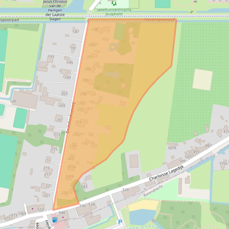 Kaart van postcodegebied 3084LR.