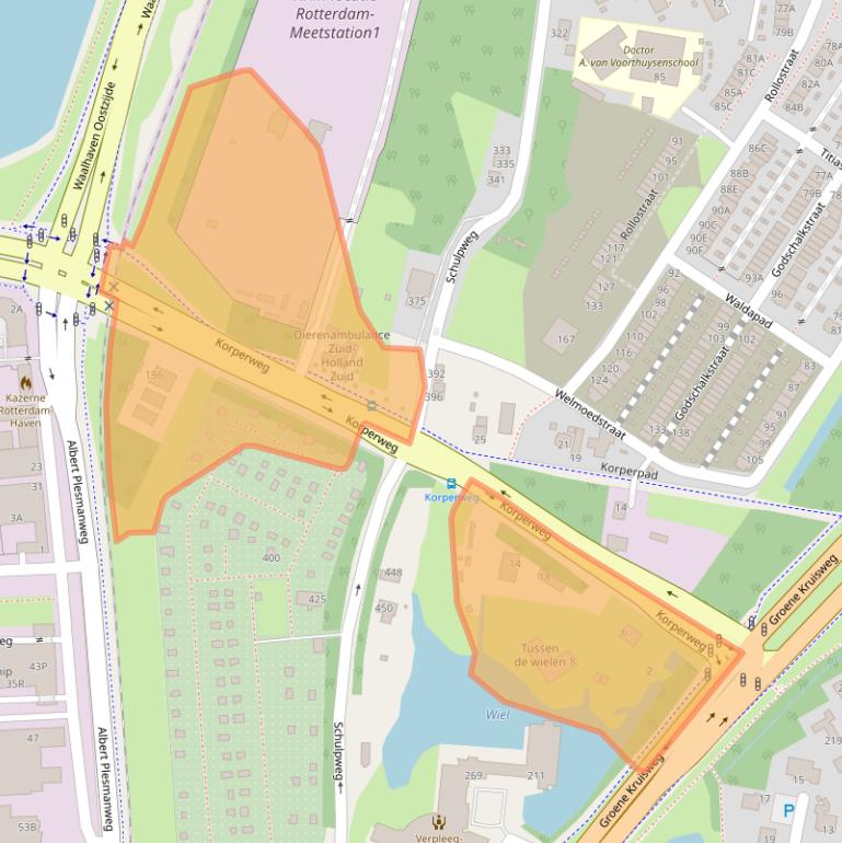 Kaart van postcodegebied 3084NC.