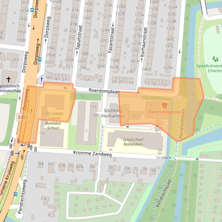 Kaart van postcodegebied 3084NM.