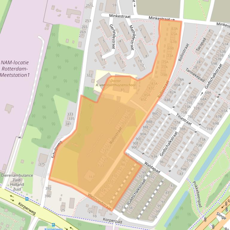 Kaart van postcodegebied 3084PM.