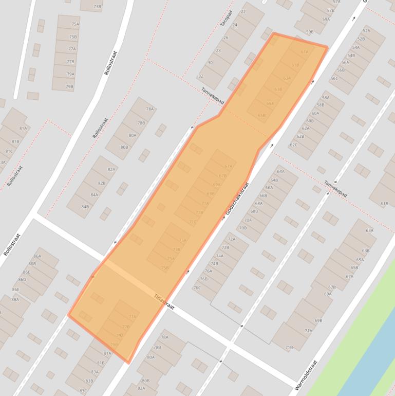 Kaart van postcodegebied 3084RB.