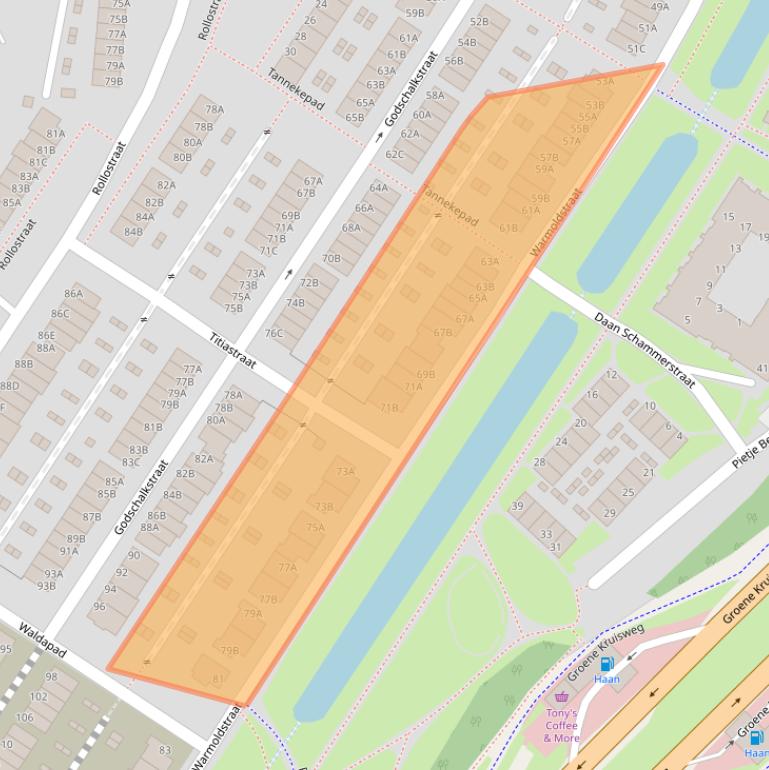 Kaart van postcodegebied 3084RM.