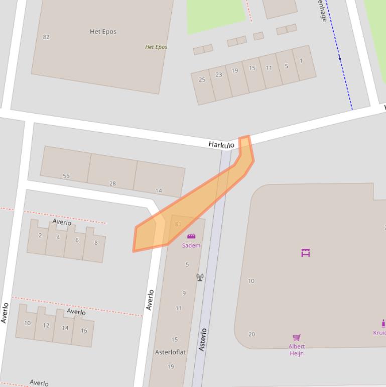 Kaart van postcodegebied 3085AE.