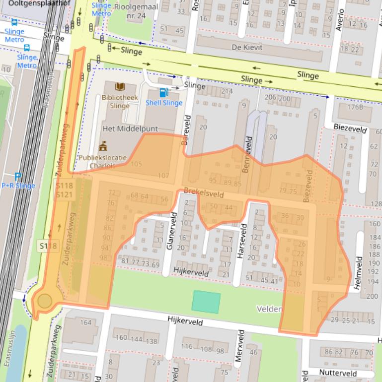 Kaart van postcodegebied 3085BA.