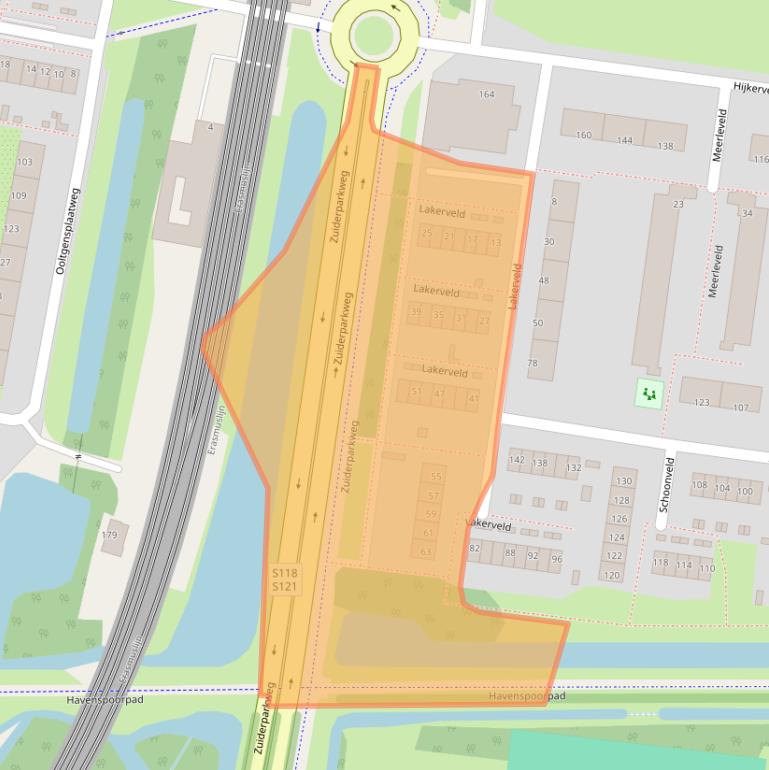 Kaart van postcodegebied 3085BJ.