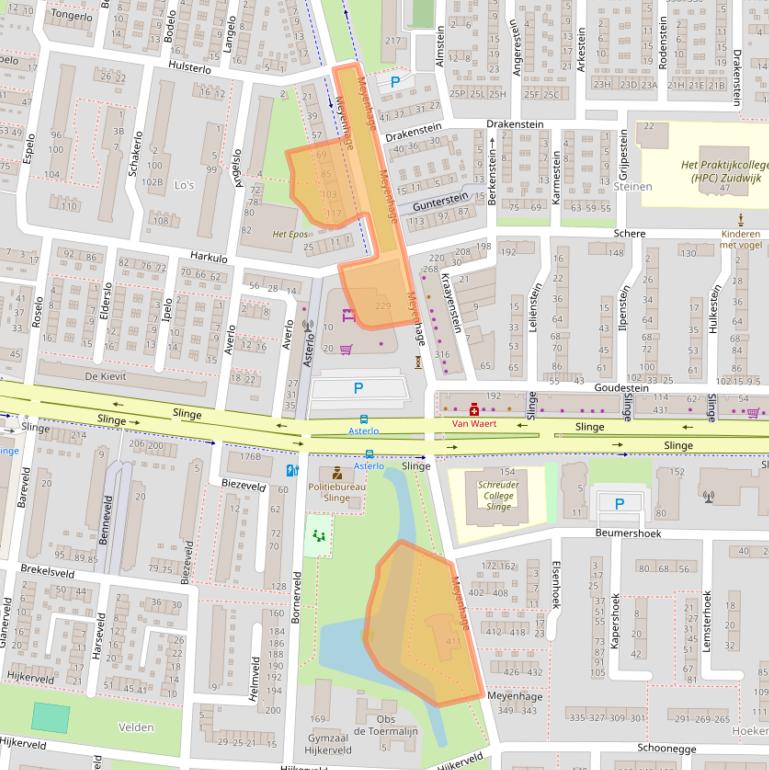 Kaart van postcodegebied 3085CG.