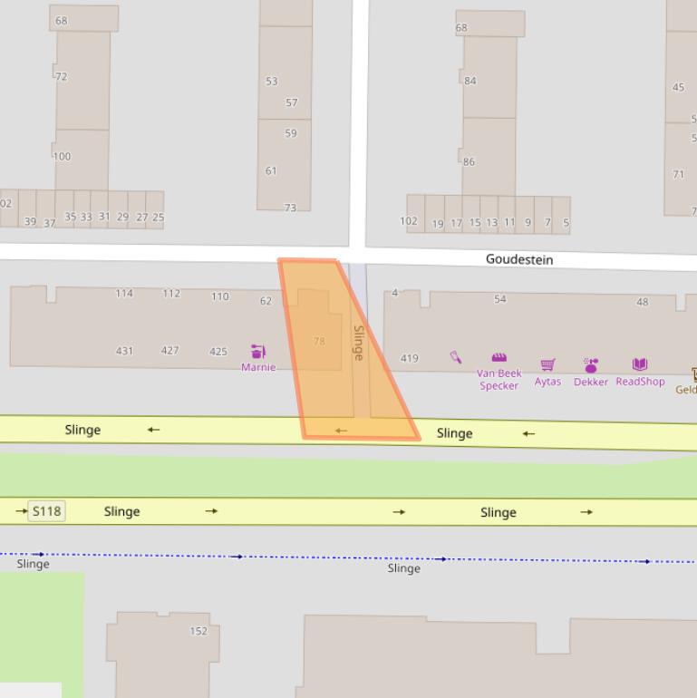 Kaart van postcodegebied 3085DC.