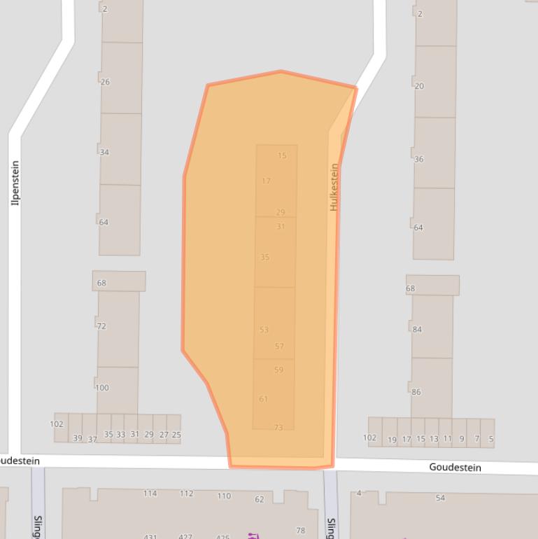 Kaart van postcodegebied 3085DJ.