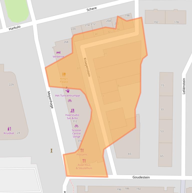 Kaart van postcodegebied 3085DP.