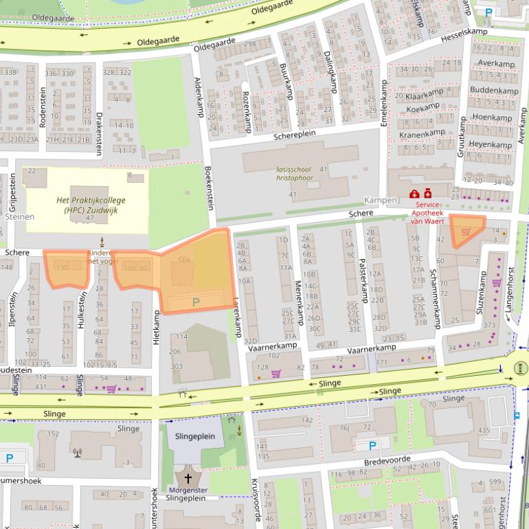 Kaart van postcodegebied 3085DW.