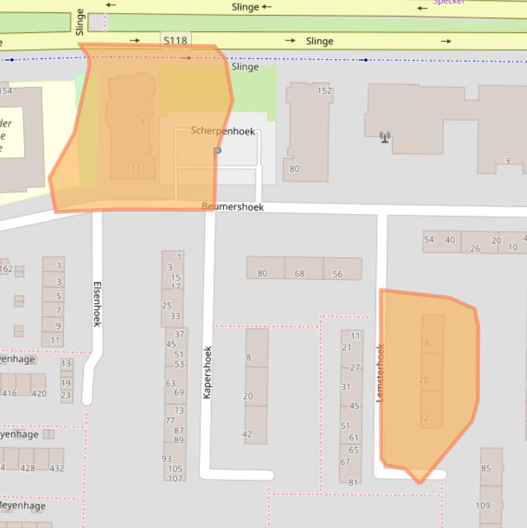 Kaart van postcodegebied 3085EH.