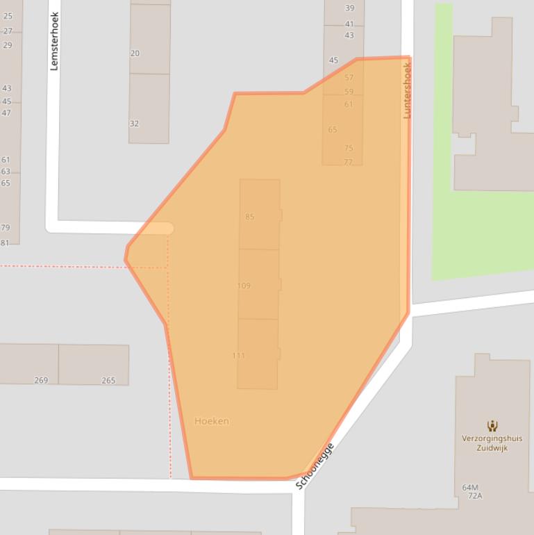 Kaart van postcodegebied 3085EK.