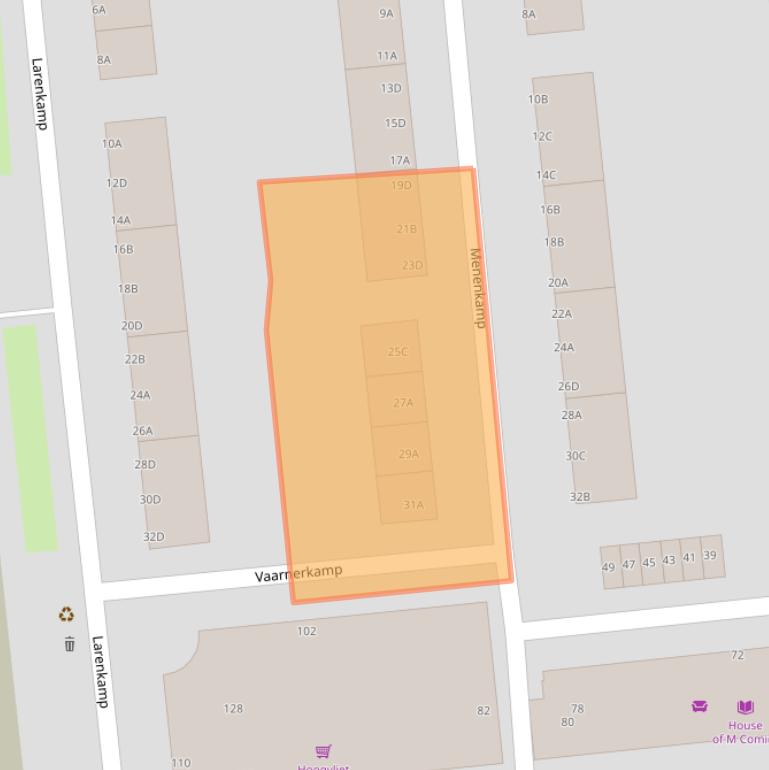 Kaart van postcodegebied 3085GE.