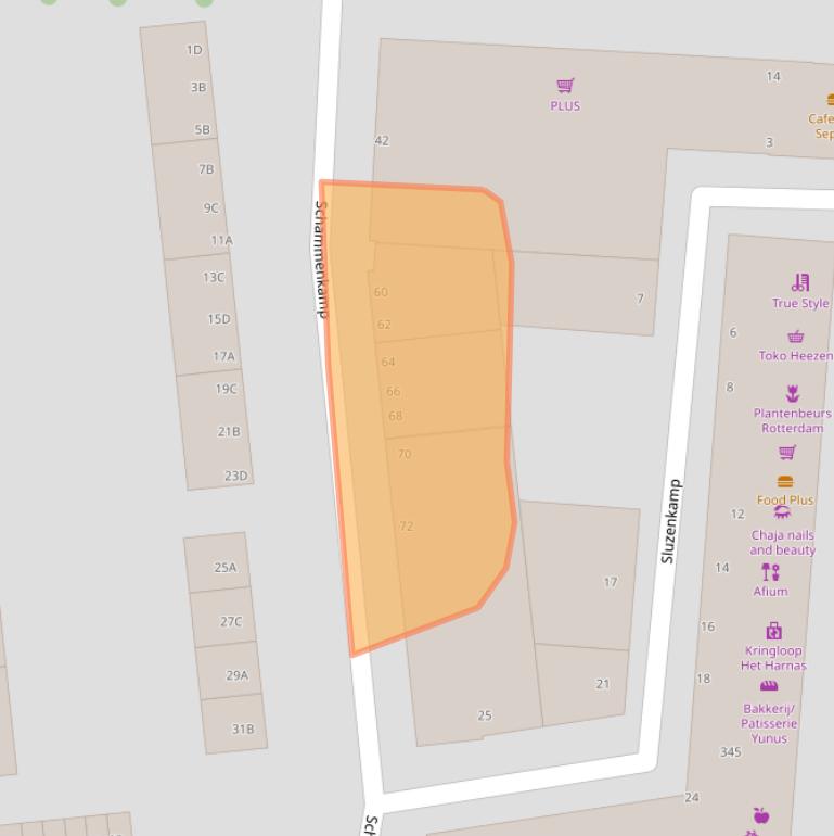 Kaart van postcodegebied 3085GT.