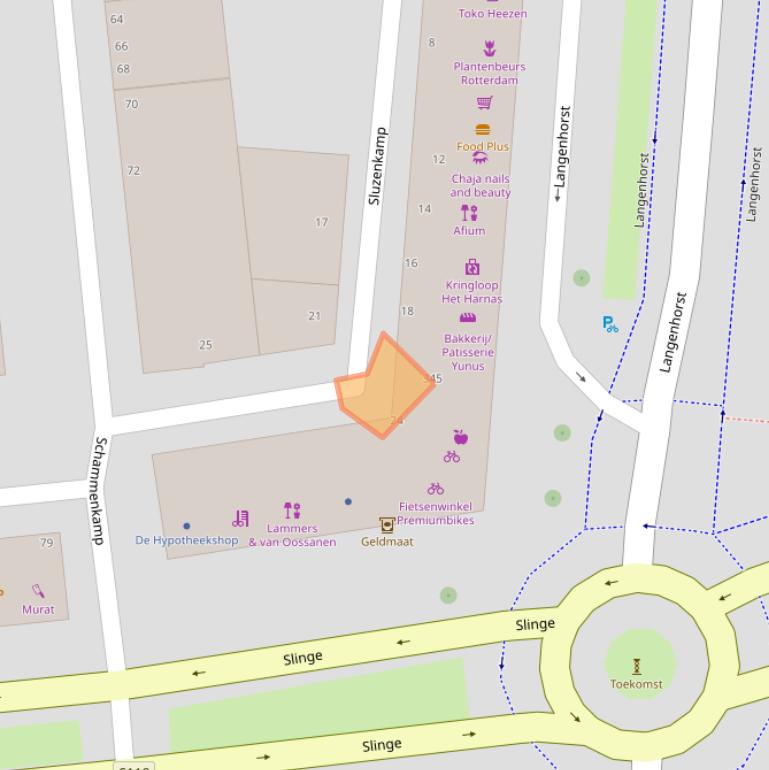 Kaart van postcodegebied 3085HJ.