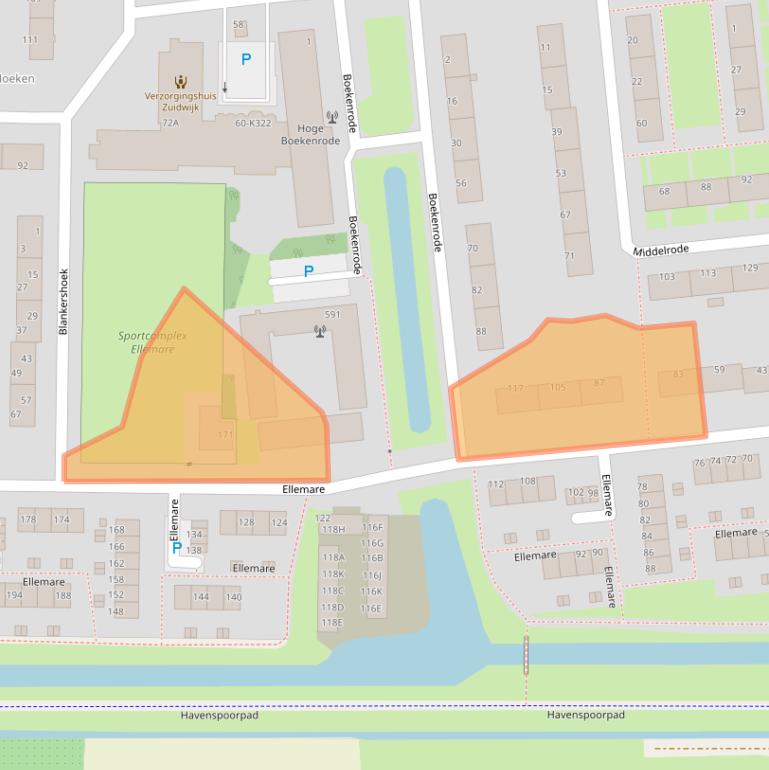 Kaart van postcodegebied 3085JP.
