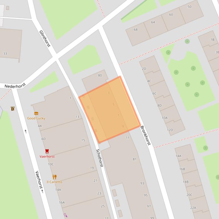 Kaart van postcodegebied 3085WB.