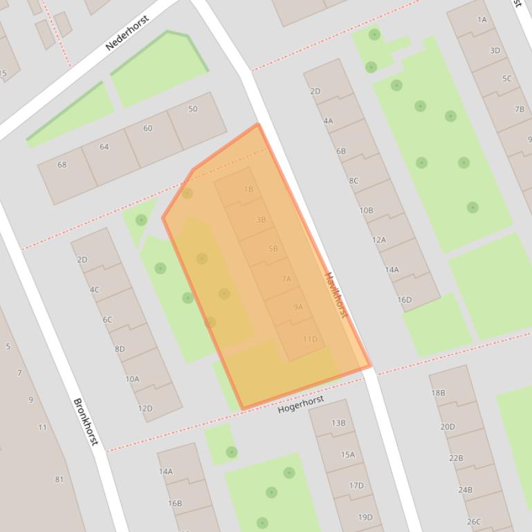 Kaart van postcodegebied 3085WN.