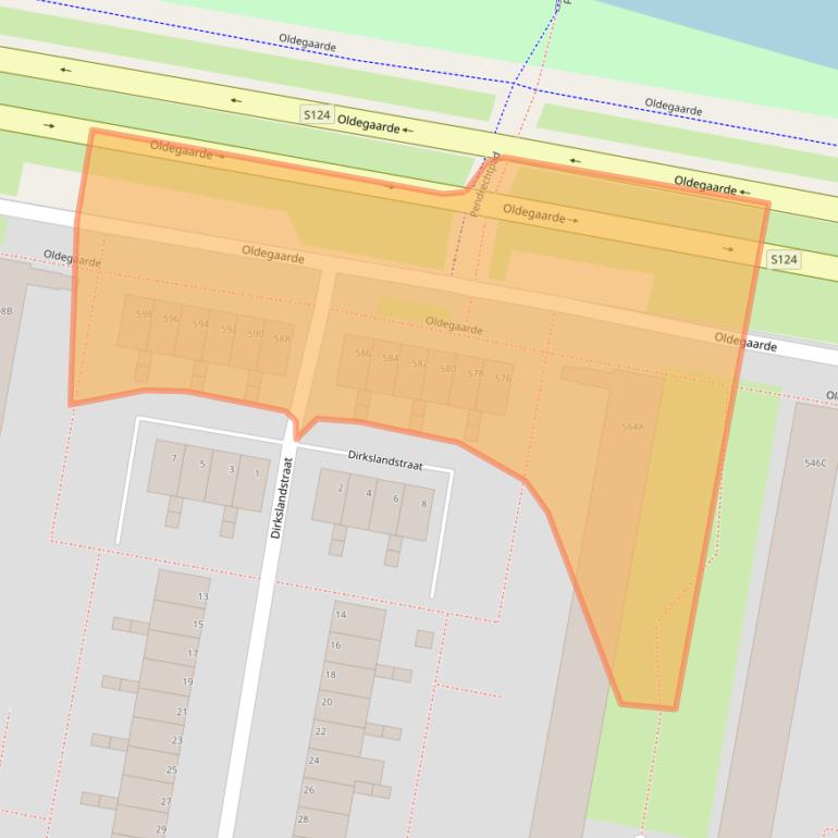 Kaart van postcodegebied 3086AE.