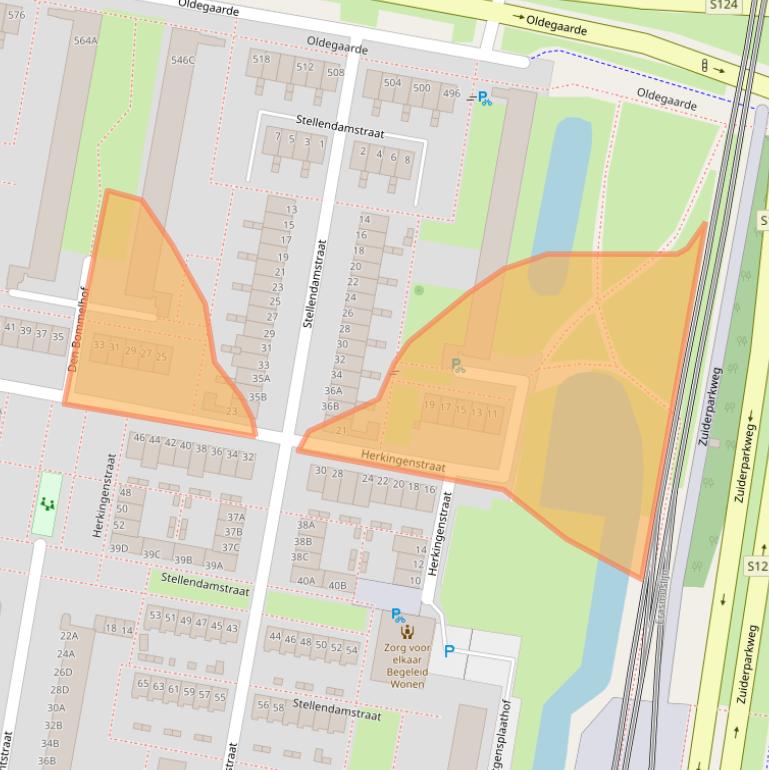 Kaart van postcodegebied 3086BC.