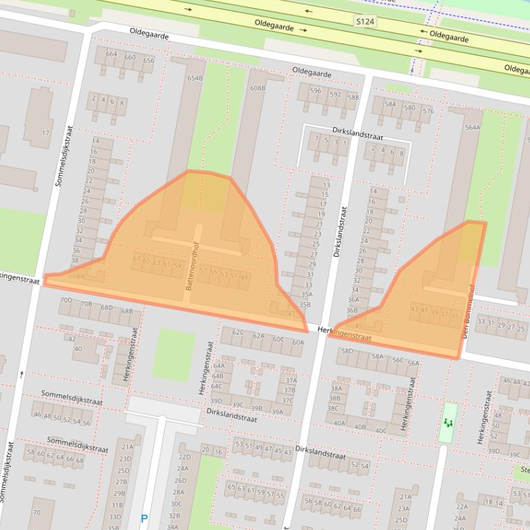 Kaart van postcodegebied 3086BD.