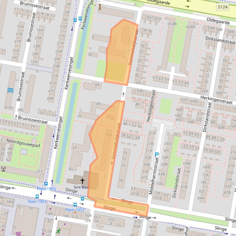 Kaart van postcodegebied 3086BK.