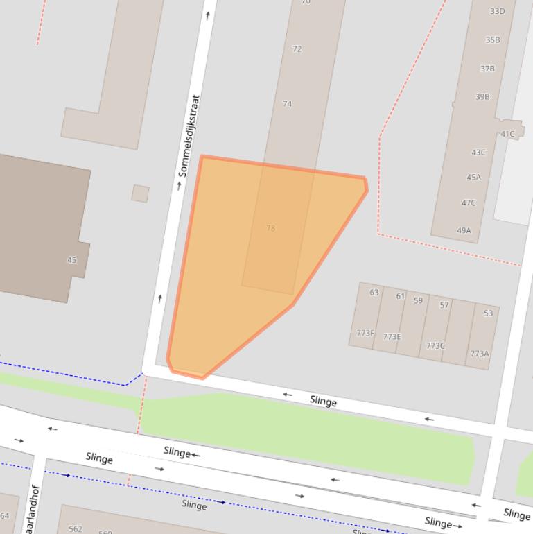 Kaart van postcodegebied 3086BP.