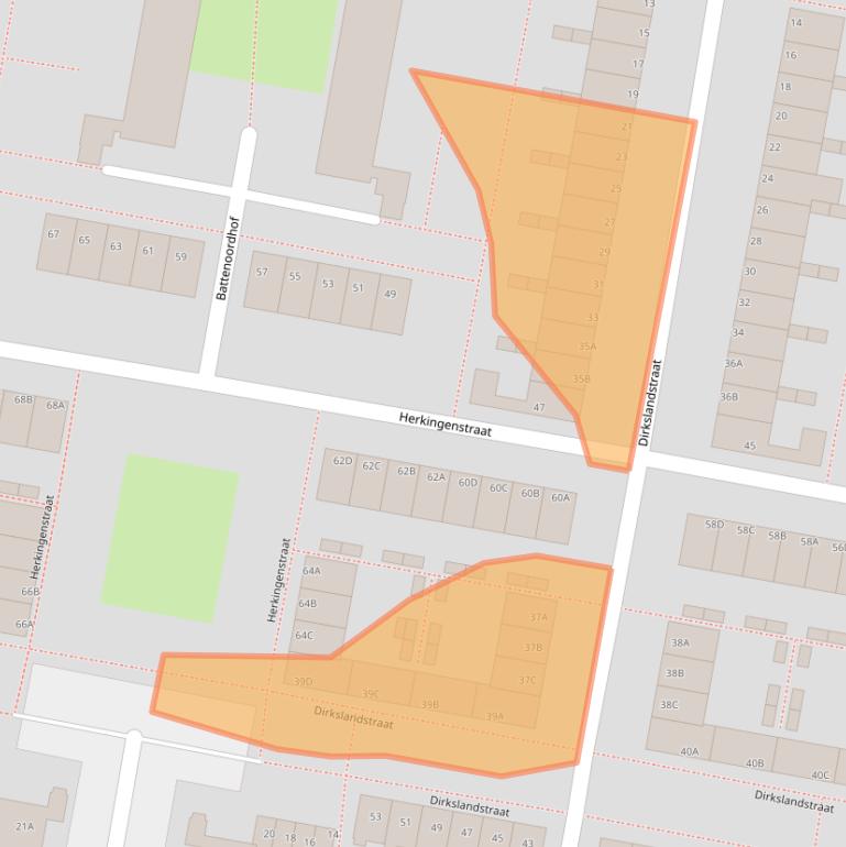 Kaart van postcodegebied 3086CG.