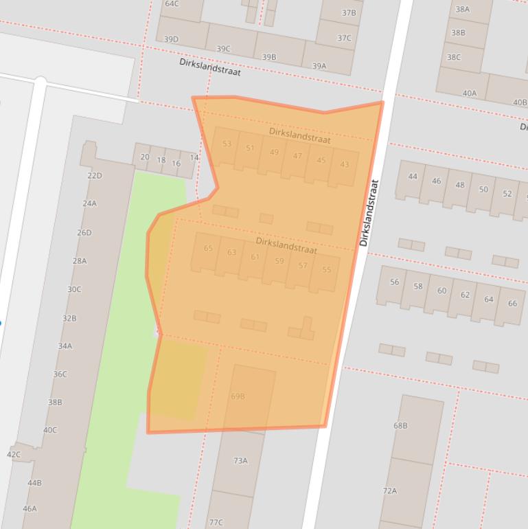 Kaart van postcodegebied 3086CH.