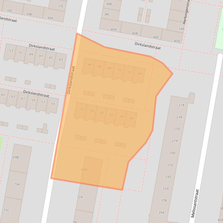 Kaart van postcodegebied 3086CM.