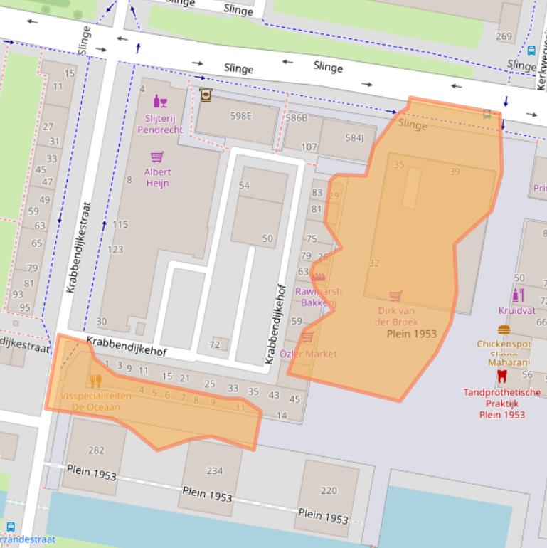 Kaart van postcodegebied 3086ED.