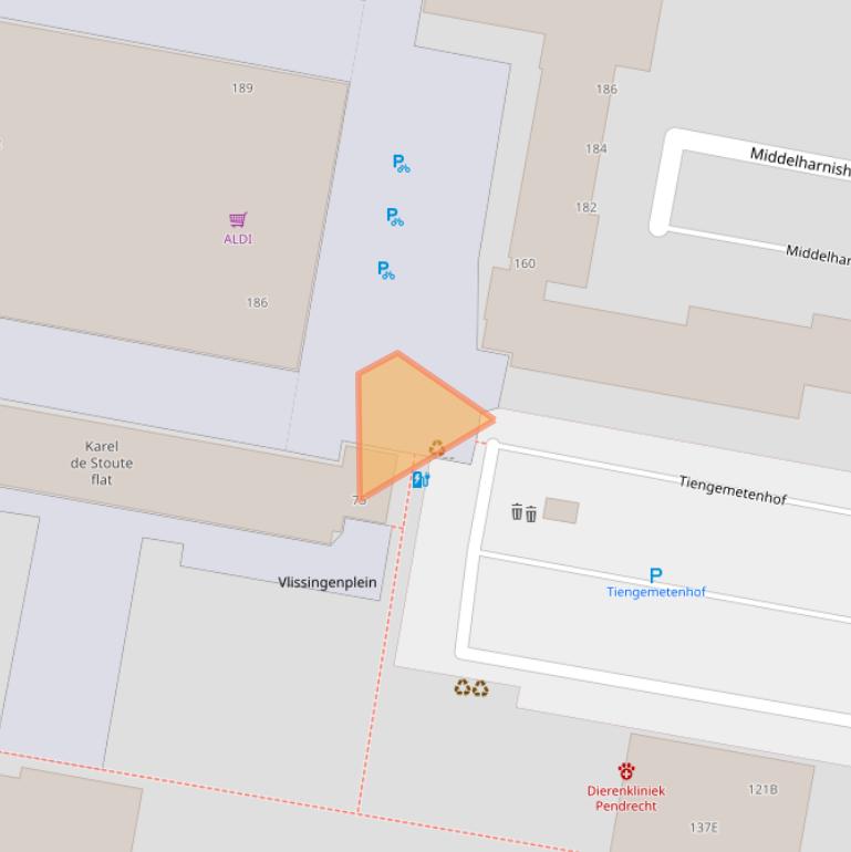 Kaart van postcodegebied 3086EL.