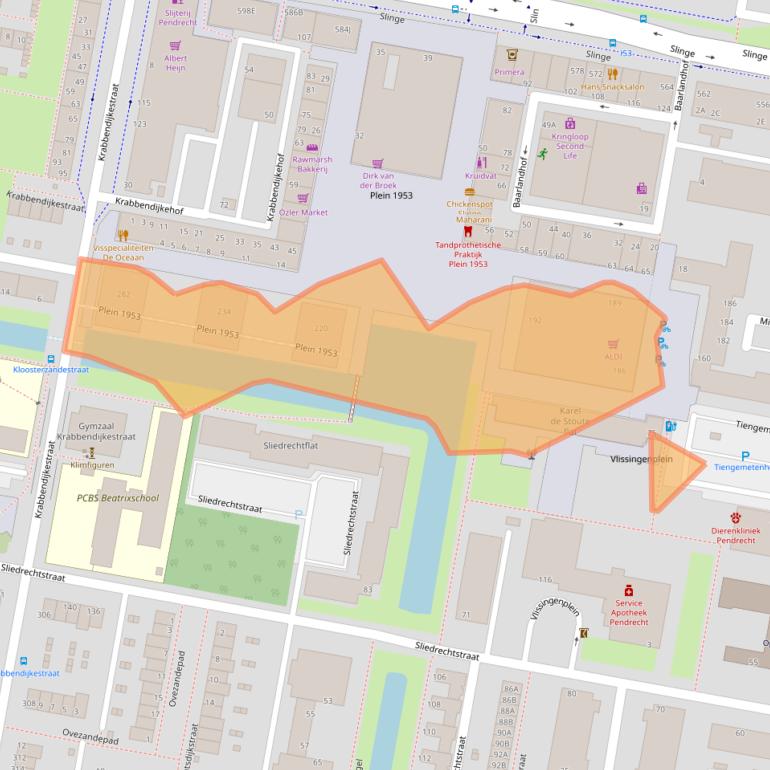 Kaart van postcodegebied 3086EM.