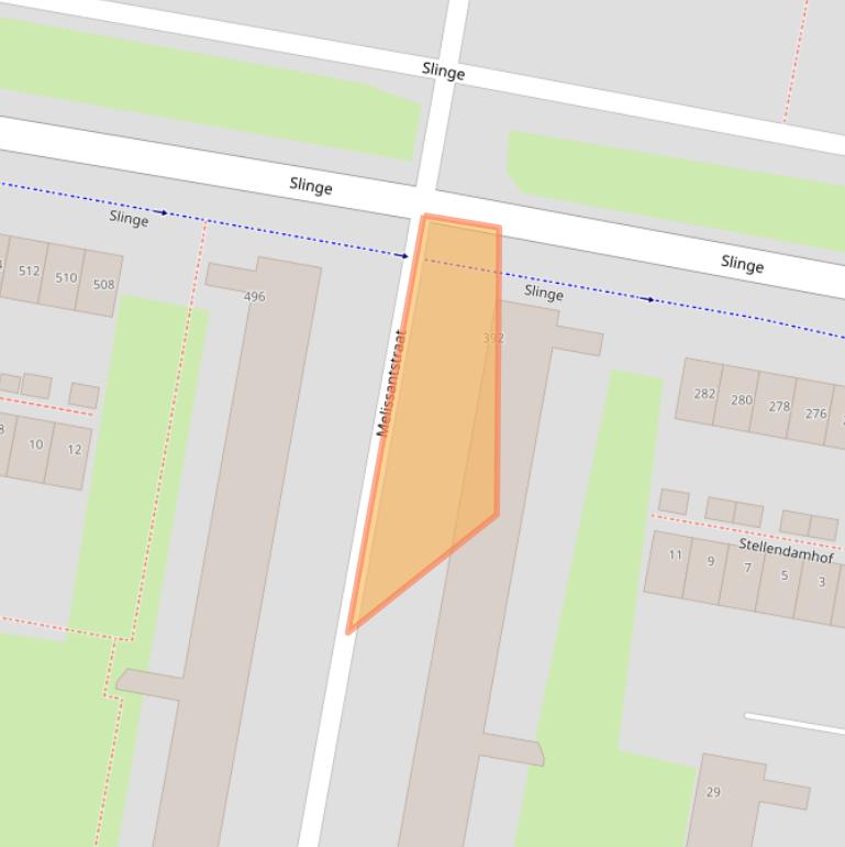 Kaart van postcodegebied 3086ER.