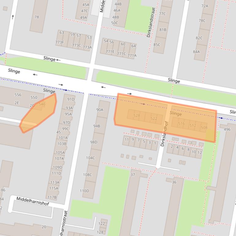 Kaart van postcodegebied 3086EV.