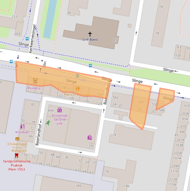 Kaart van postcodegebied 3086EW.