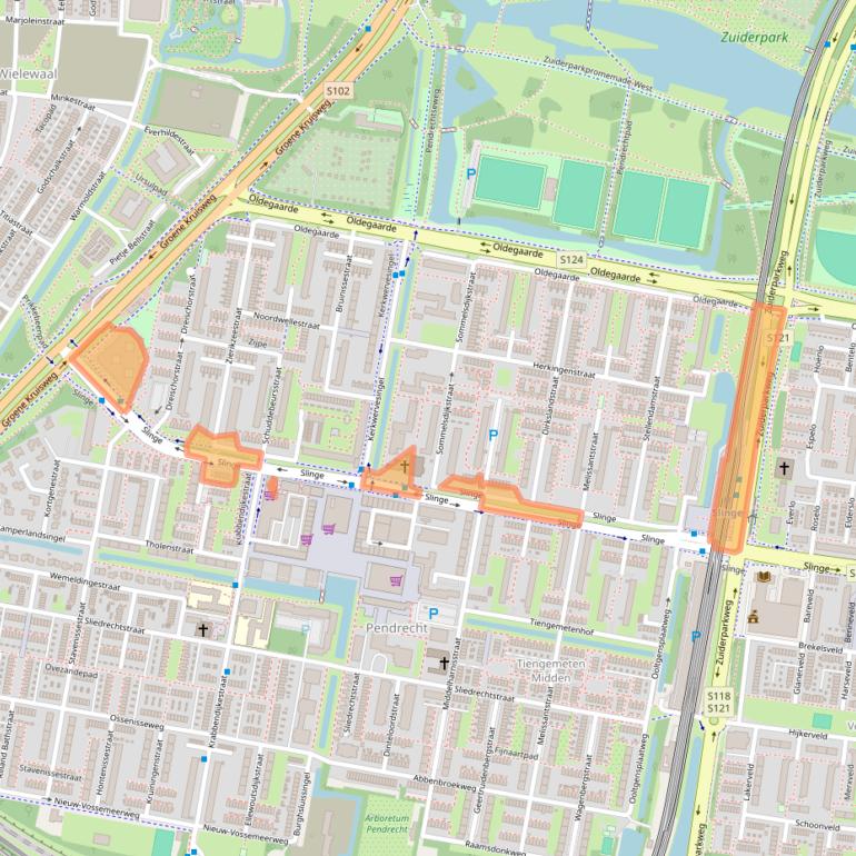 Kaart van postcodegebied 3086EZ.