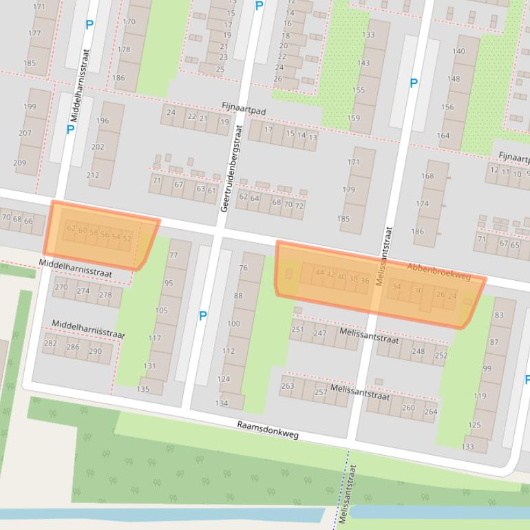 Kaart van postcodegebied 3086GB.