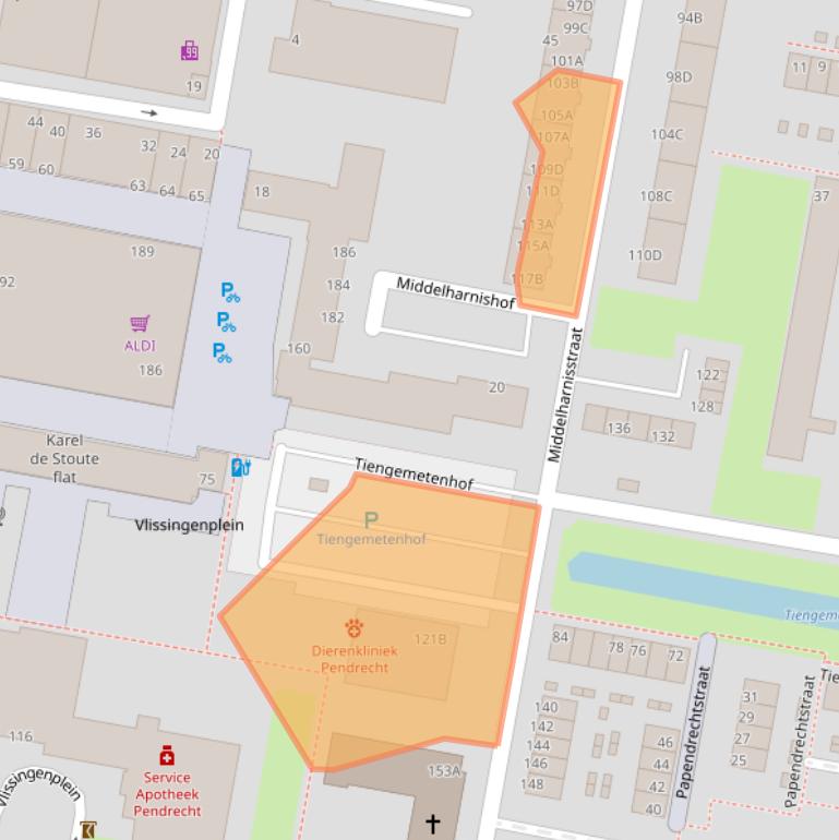 Kaart van postcodegebied 3086GH.