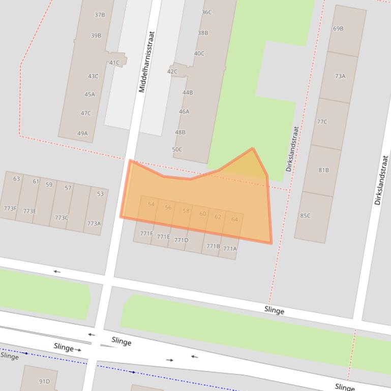 Kaart van postcodegebied 3086GM.